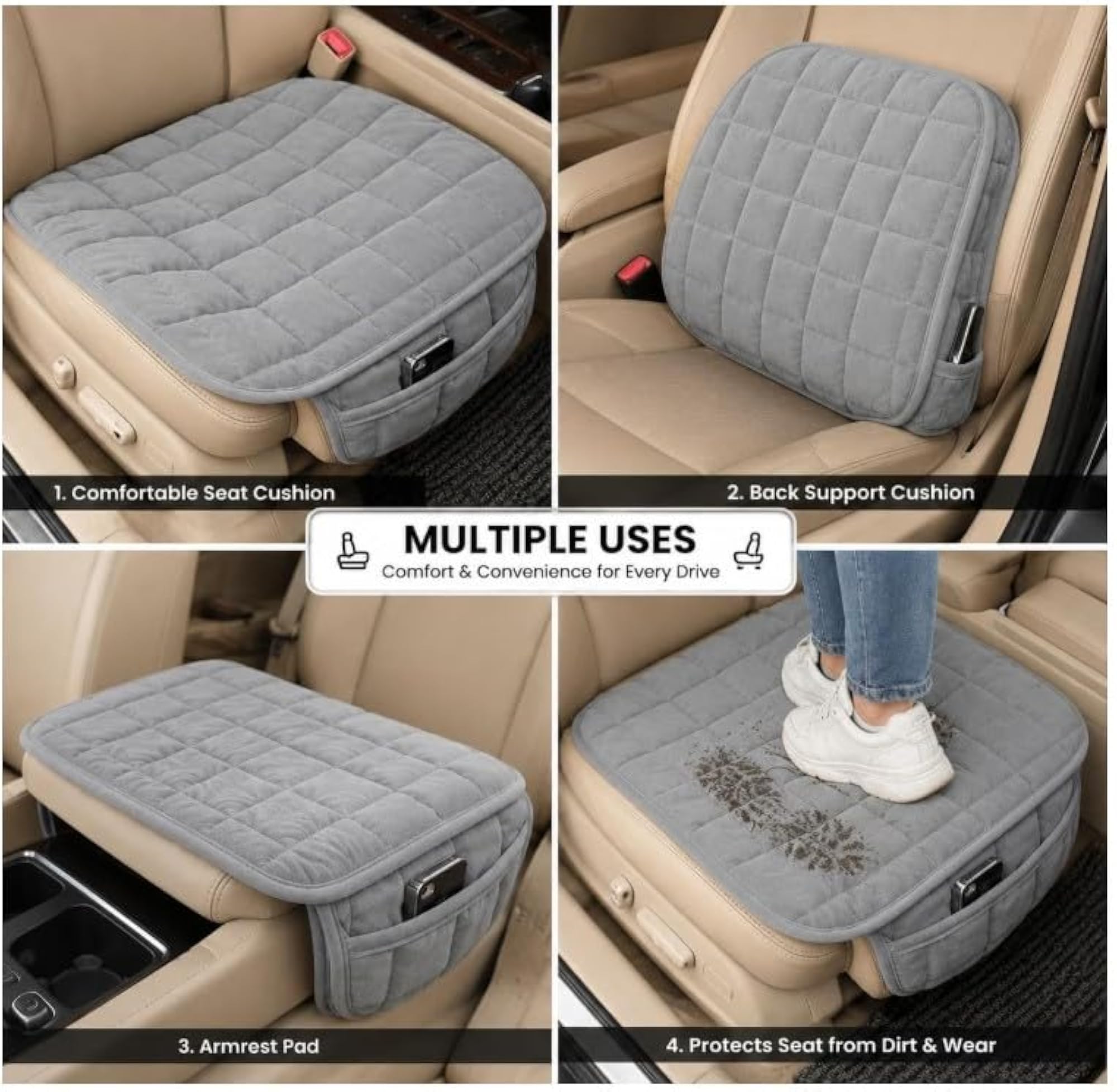 Breathable Memory Foam Car Seat Cushion Pad