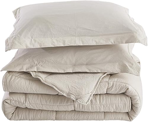 Miniatura 7 de HIG Juego de edredón alternativo de plumón prelavado Twin - Diseño de colcha chic reversible - Cosido en caja con 4 lengüetas en las esquinas -