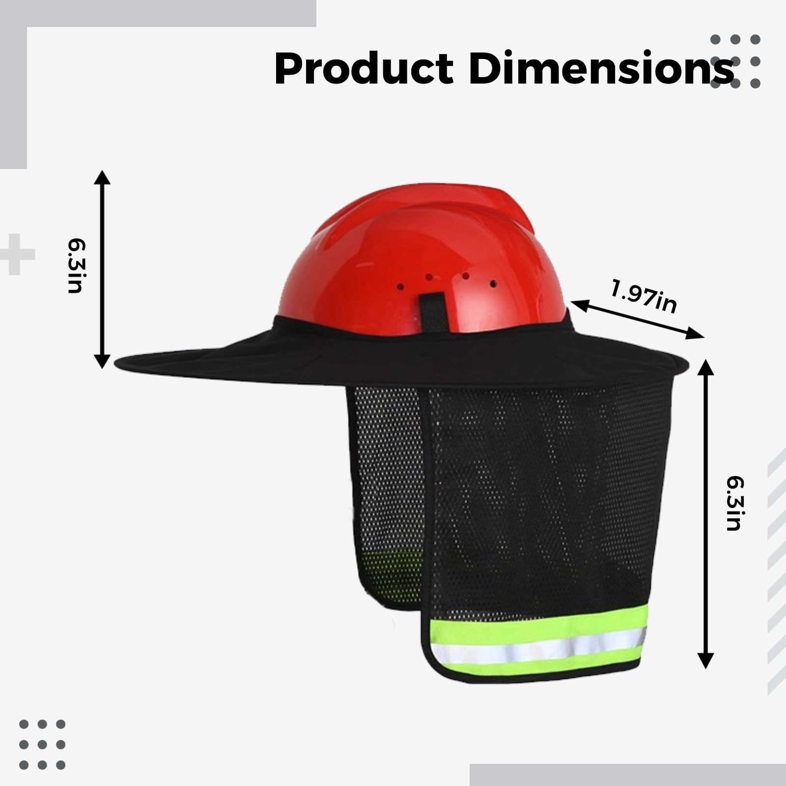 2 STK. Vollrand-Schutzhelm Sonnencape mit Nackenschlauch, reflektierendem Sicherheitsdesign, faltbarem atmungsaktivem Mesh-Gesichtsschutz für Sommerarbeit im Freien, Schwarz