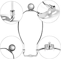 Vista 3 de 2 soportes de arpa de lámpara de 8 pulgadas para lámparas de mesa y pie (cromado pulido)