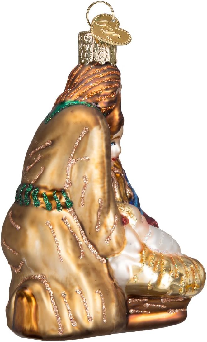 Old World Christmas Holy Family Glass Blown Ornament for Christmas Tree, Handcrafted Holiday Decoration, Religion Collection