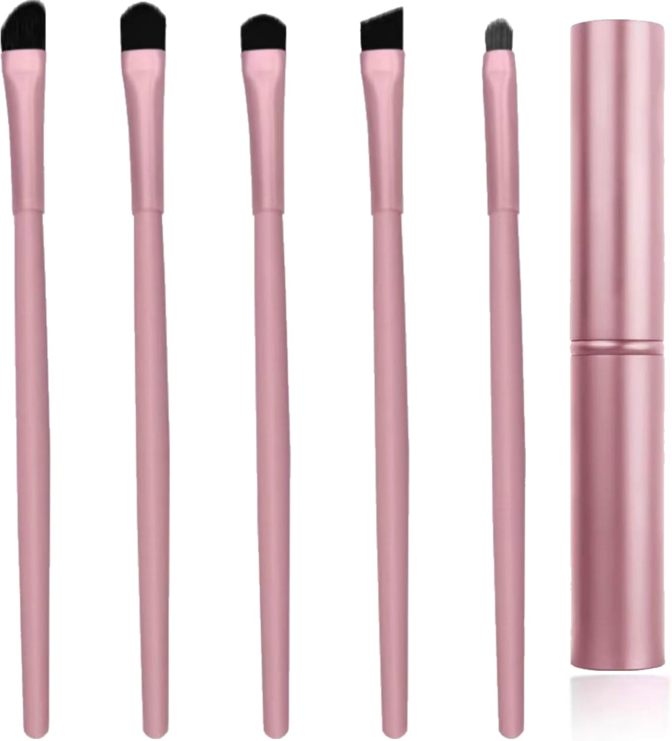 5 Stks Make-up Borstel Set Professionele Make-up Borstels Hout Handvat Cosmetische Borstel Oogschaduw Foundation Borstel Make-up Tool voor Vrouw Eye Liner Oogschaduw Wenkbrauw Oogborstels Make-up