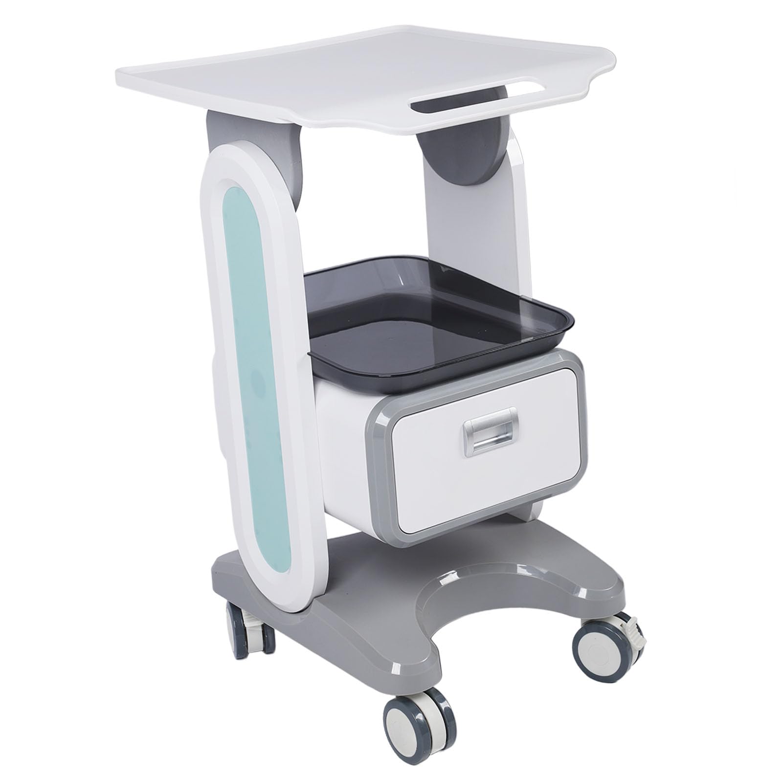 Carro médico de 50 kg con encimera grande, cajón individual y rodillo universal para salón de belleza, laboratorio, clínica dental