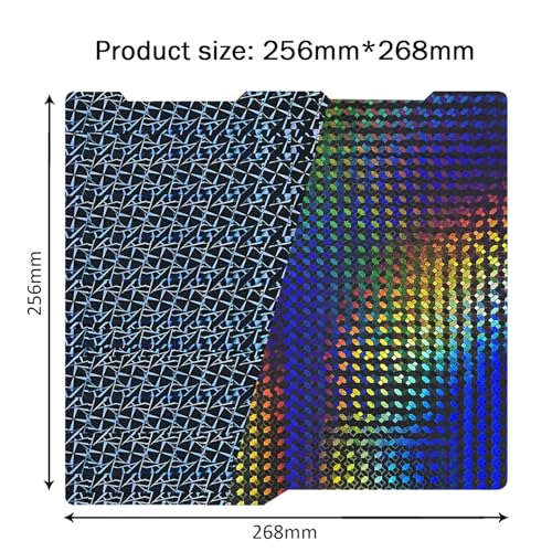 RugooSpink Build Plate for Kobra 3/Kobra 3 V2 Combo 256x268MM Plate (Kaleidoscope+ Dazzle Color) Dual Sided Build Plate Smooth H1H Platform Build Sheet Removable Heated Bed for Anycubic 3D Printer - Thumbnail 2