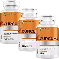 Kit 3x Cúrcuma Original 500mg com 120 Cápsulas de Curcumina Floral Ervas