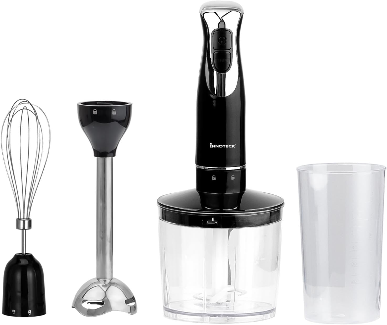 Innoteck Kitchen Pro Hand Blender with Chopping Bowl, Whisk and Measure