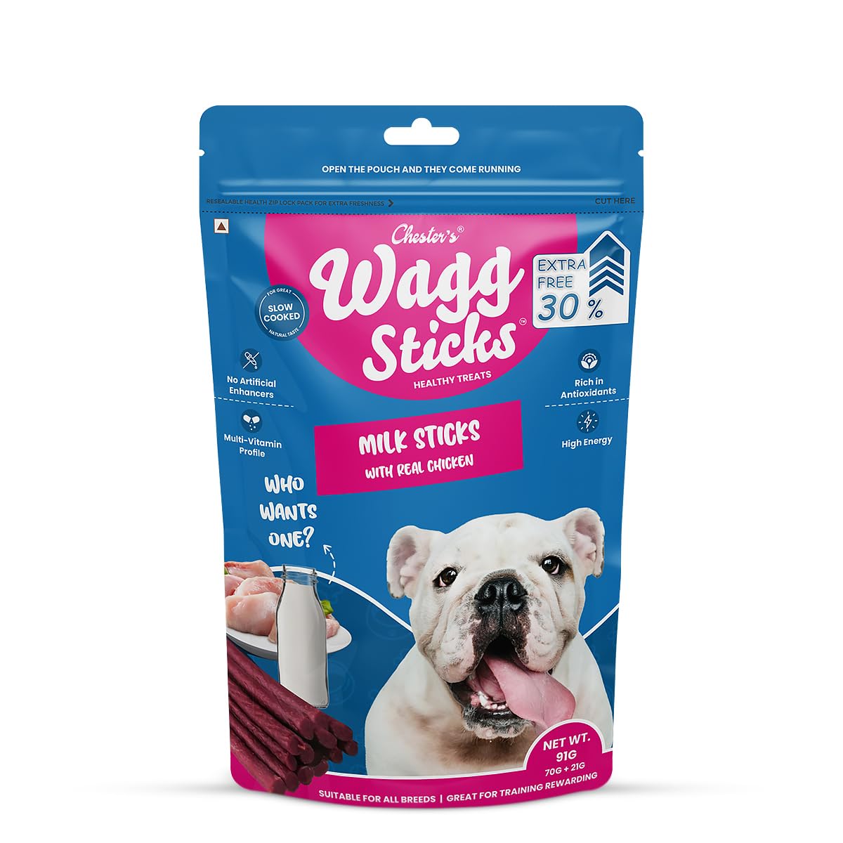 Wagg Sticks Milk Sticks with Real Chicken Dog Treats for Training - Healthy Treat with High in Protien - 70 Grm - (Pack of 1) (B0CV9FWRHQ) Amazon Price History, Amazon Price Tracker
