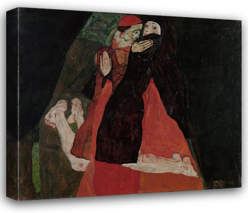 ArtDirect Cardinal and Nun (Caress) (1912) 41x36 UnFramed Museum Art Print Poster Ready for Framing by Egon Schiele (Austrian, 1890-1918)