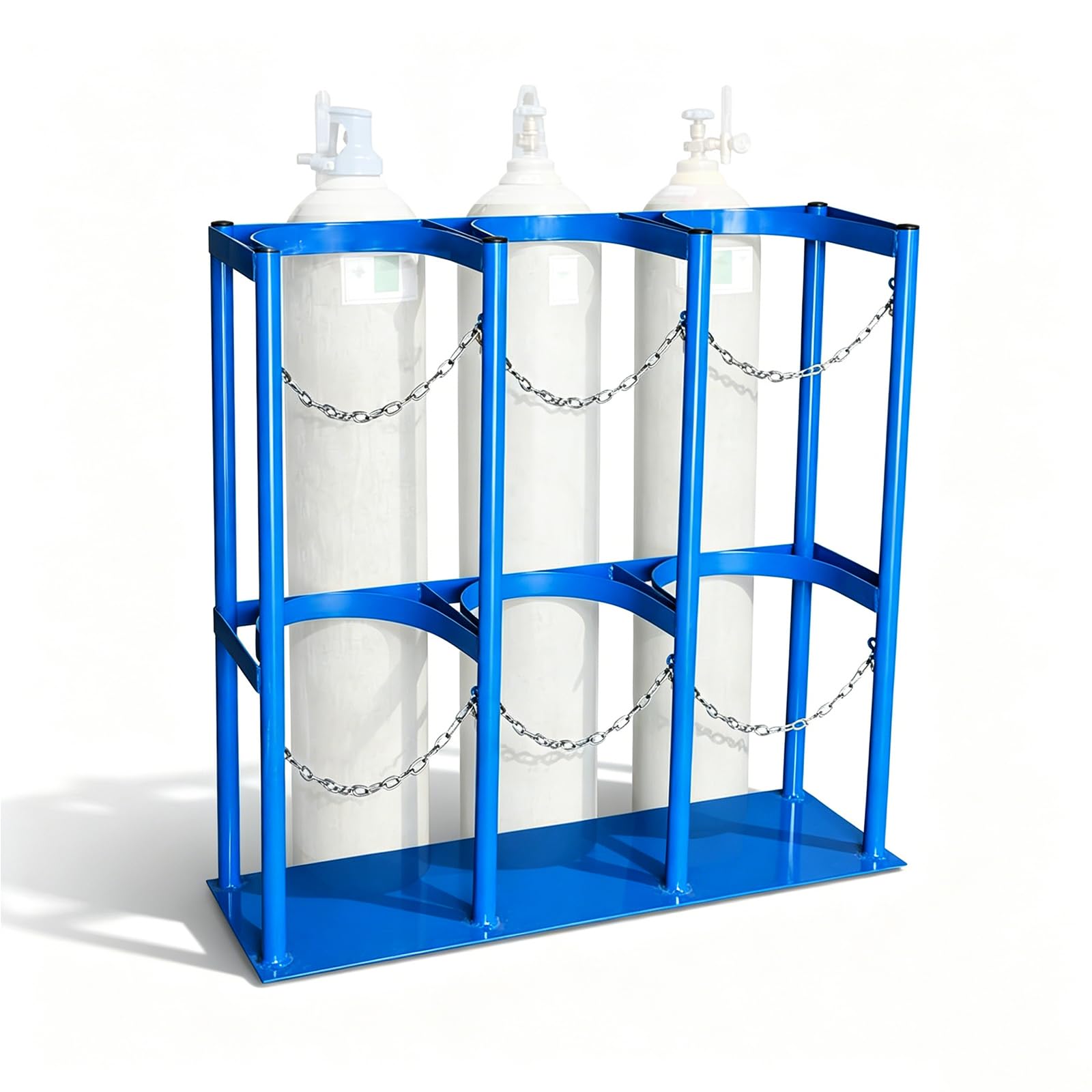 Support de bouteille de gaz en acier robuste avec chaîne réglable et fixation au sol