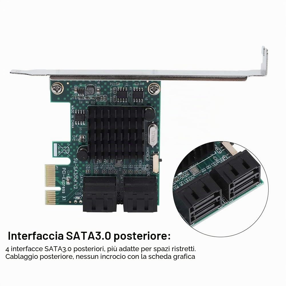 Scheda di espansione SATA 3.0 Adattatore per scheda di espansione 3 porte PCIE a SATA 3.0 a 6 porte