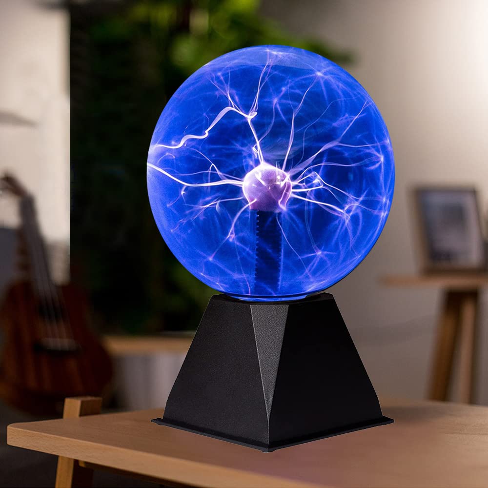 20.3 cm Blau Plasma Ball Lampe Licht Elektrische Nebel Lightening Ball Touch & Sound Sensitive für Party Home Dekorationen Geschenk für Urlaub und Geburtstag Neuheit