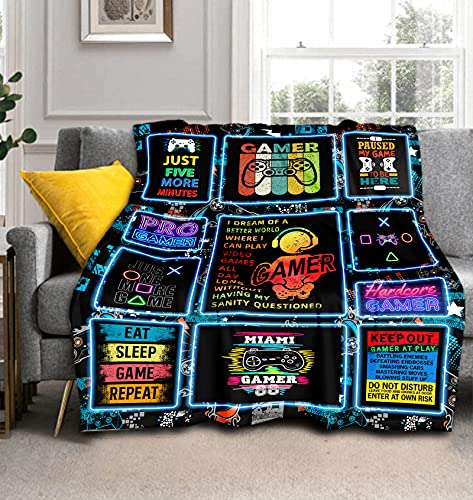 Playstation Blanket Gamer Bedding Throw Blanket Video Game for Boys Girls Gaming Room Bedroom Decor 50 x 60