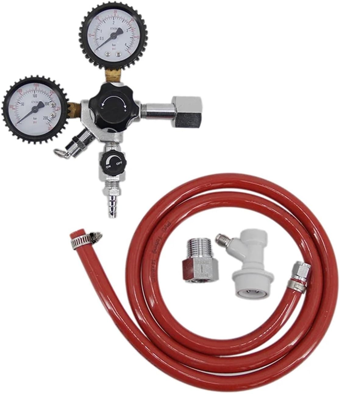 co2 regulator, Co2 Regulator On Ball Lock Disconnect Draft Beer Soda Dispenser 1.2Meter Gas Line Assembly DIY Homebrew Kegerator,for kegerator(CGA320)