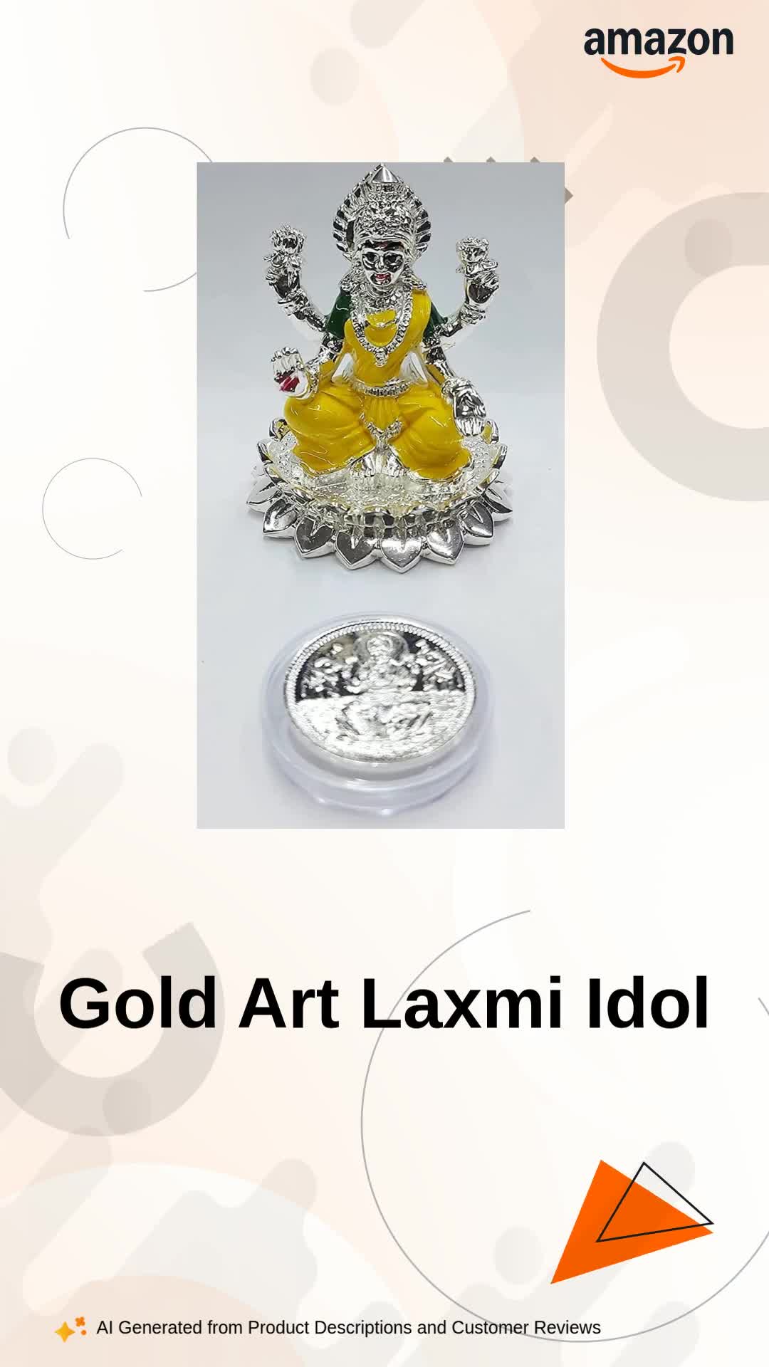 Buy Gold Art India Kamal Laxmi Gold Plated Idol for Mandir