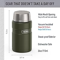 Vista 126 de THERMOS Stainless King Tarro de alimentos aislado al vacío con cuchara, 16 onzas, verde militar