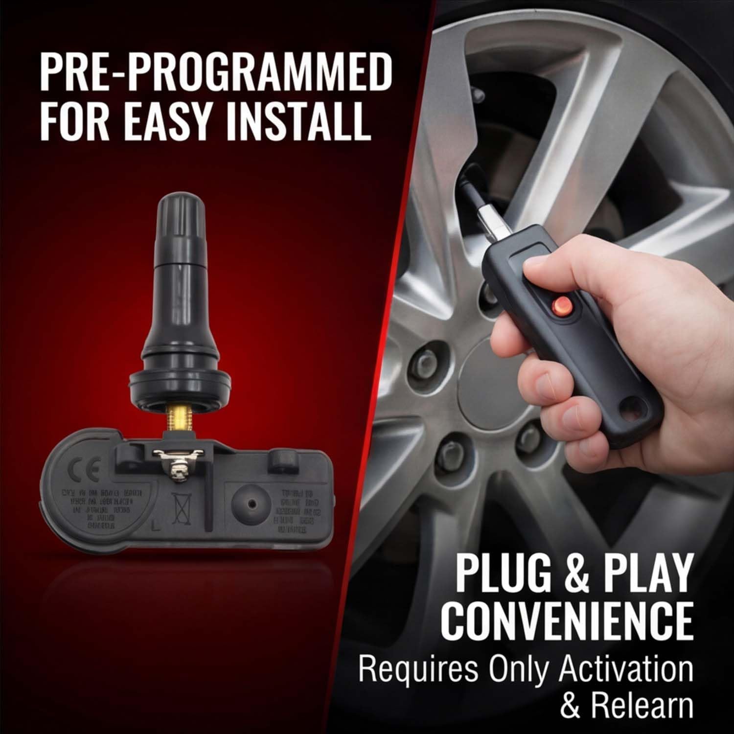 Pre-Programmed TPMS Tire Pressure Sensor 68293199AA Compatible with 2019-2024 Ram 1500 DT Replaces 68293199AA 4pcs