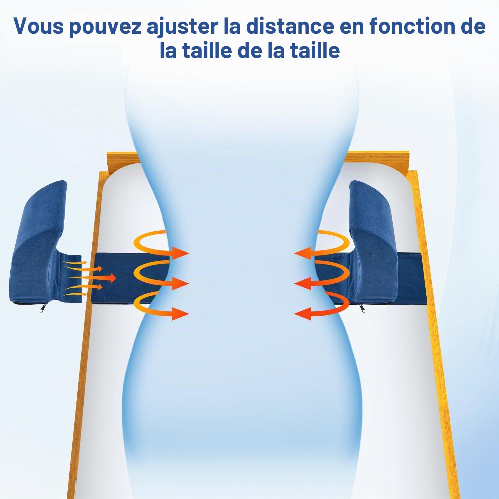 Support latéral avec coussin anti-escarres réglable pour fauteuil roulant, Support latéral universel, Support latéral de fauteuil roulant avec poignées latérales
