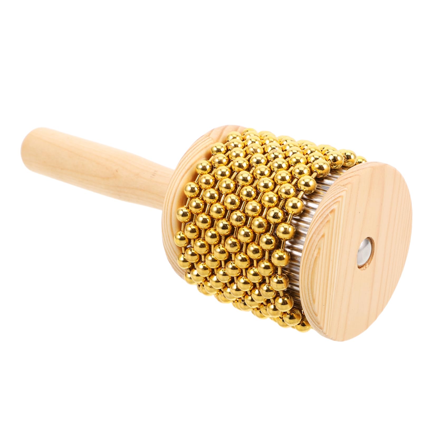 ERINGOGO Percussion Cabasa Wooden Beads Metal Hand Bell Handheld Musical Instrument Great for Music Education