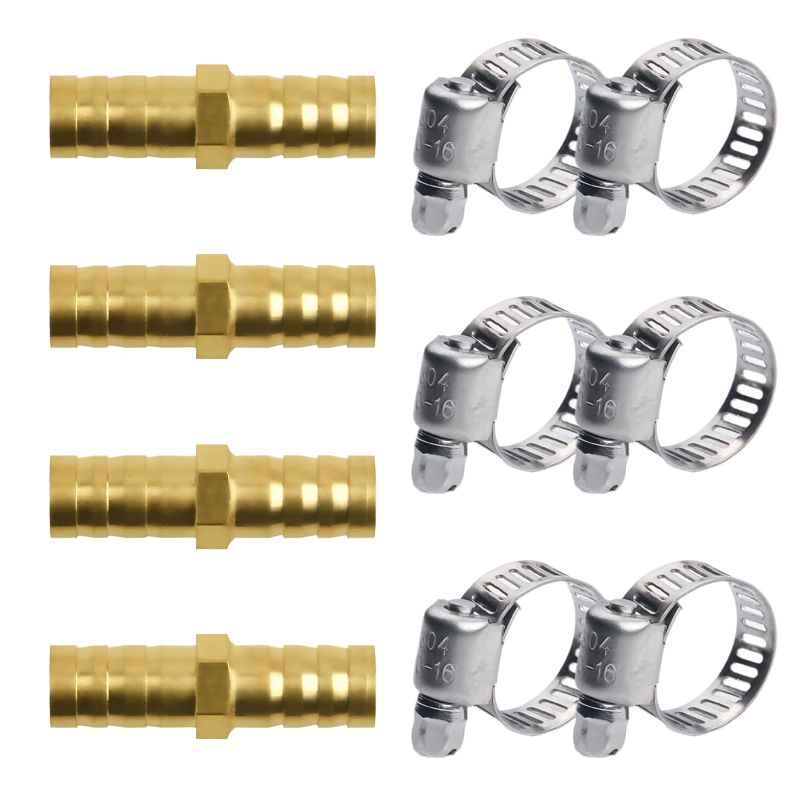 12PCS 3/8" (10mm) Water Hose Splicer Repair Kit for 3/8 Barb Fitting，3/8 Garden Hose Repair Kit Fittings Plicer Hose Mender Garden Hose Repair Fittings Air Hose Repair Kit for Air/Water/Fuel