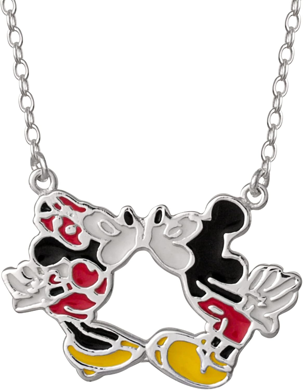 Disney Mickey & Minnie Mouse Pendant Necklaces – Officially Licensed Jewelry for Women – 18K Gold or Silver-Plated Styles
