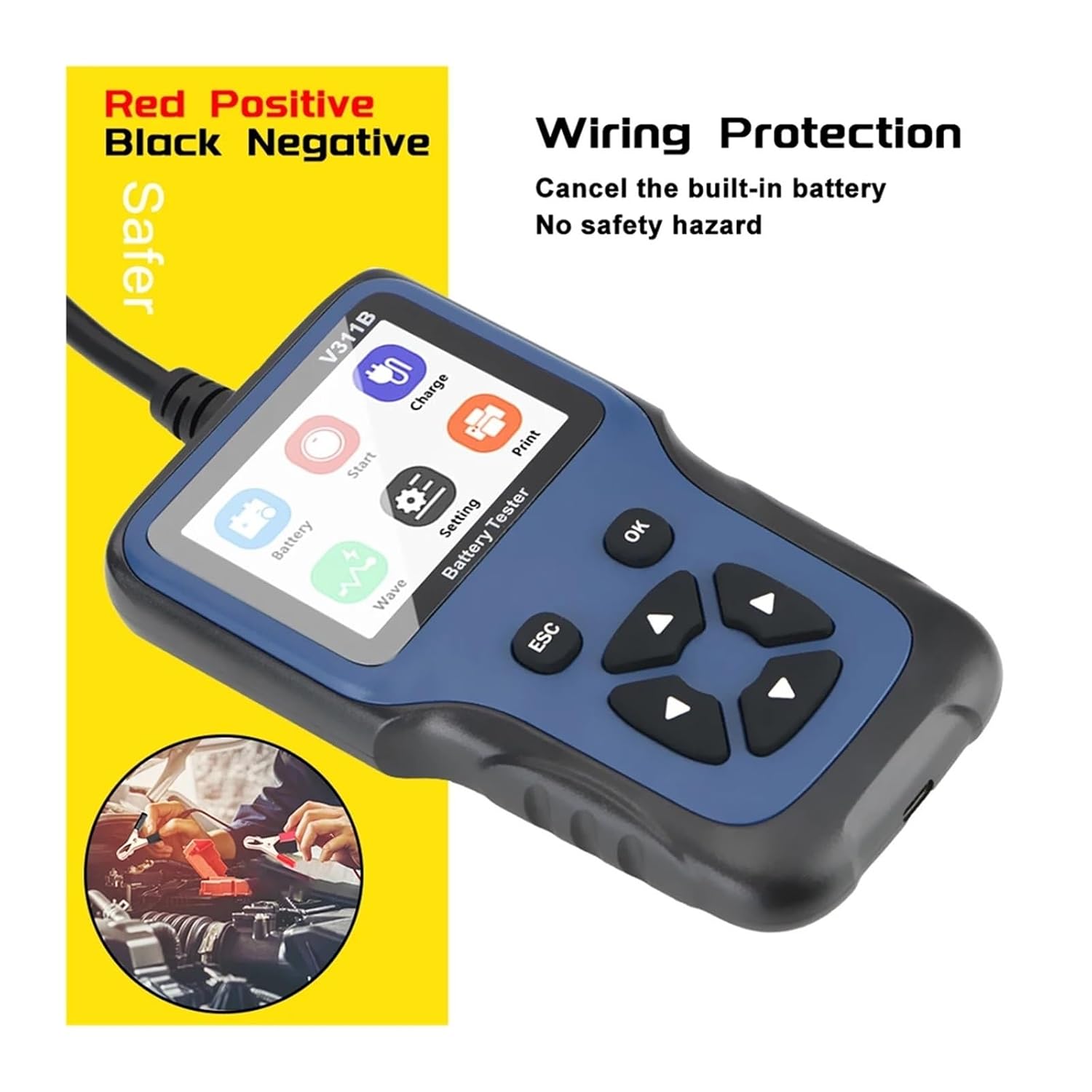 Auto Diagnostic Tool 12V Car Battery Charr Tester Analyzer Car Charging Load Test Analyzer Tools Automotive V311B