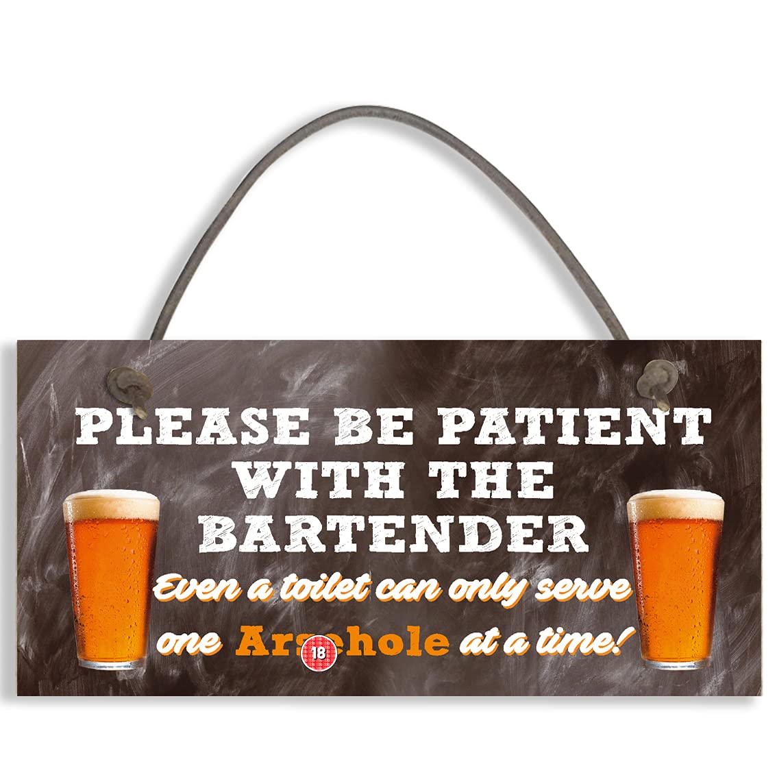 Bartender Funny Pub Landlord Alcohol Rude Gift Hanging Plaque Man Cave Bar Sign 190 x 90mm 5mm Sign Writing Board #1114