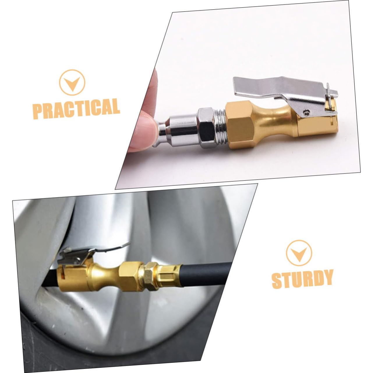 SOLUSTRE 6pcs Air Chuck Adapter Closed Tire Chuck Clip for Efficient Inflation of Car Tires Construction Portable Inflator Gauge Accessories