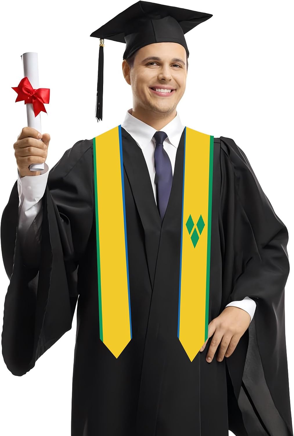 St Vincent National Flag Graduation Stoles Class Congratulation Gifts Sash Stole scarf for Study Aboard International students