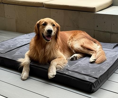 Miniatura 8 de Cama ortopédica de lujo para perros con refuerzos, tumbona moderna para mascotas estilo sofá con almohadas de apoyo, funda impermeable y lavable,