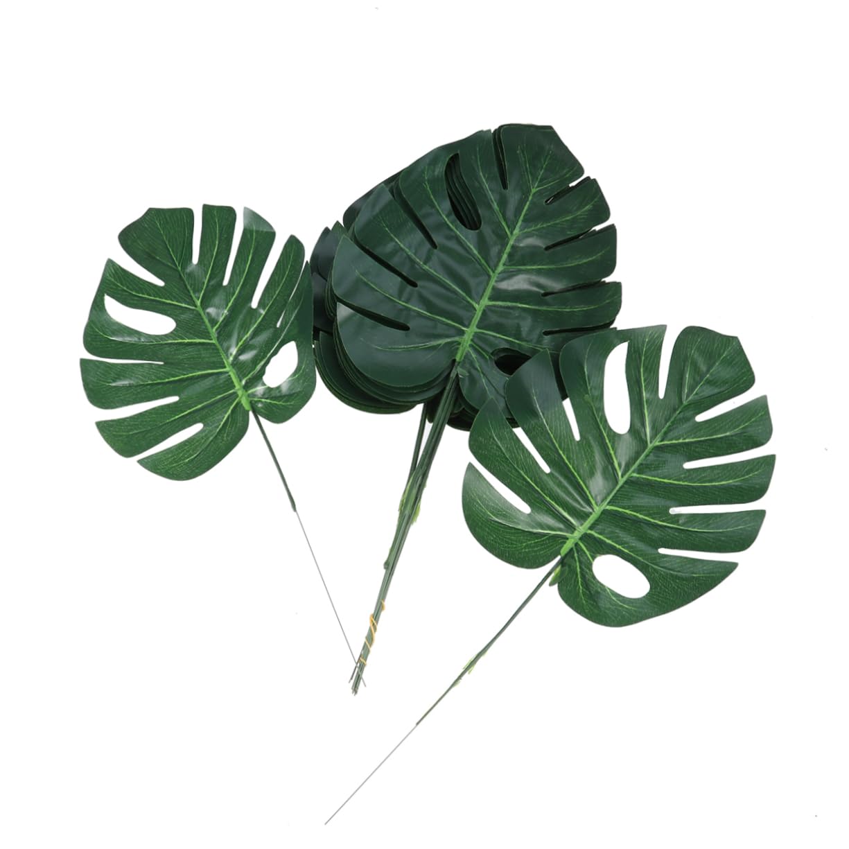PRETYZOOM 40piezas Monstera Artificiales Verdes De Simulación para Decoración del Hogar Plantas Falsas para Arreglos y Ambientación Interior