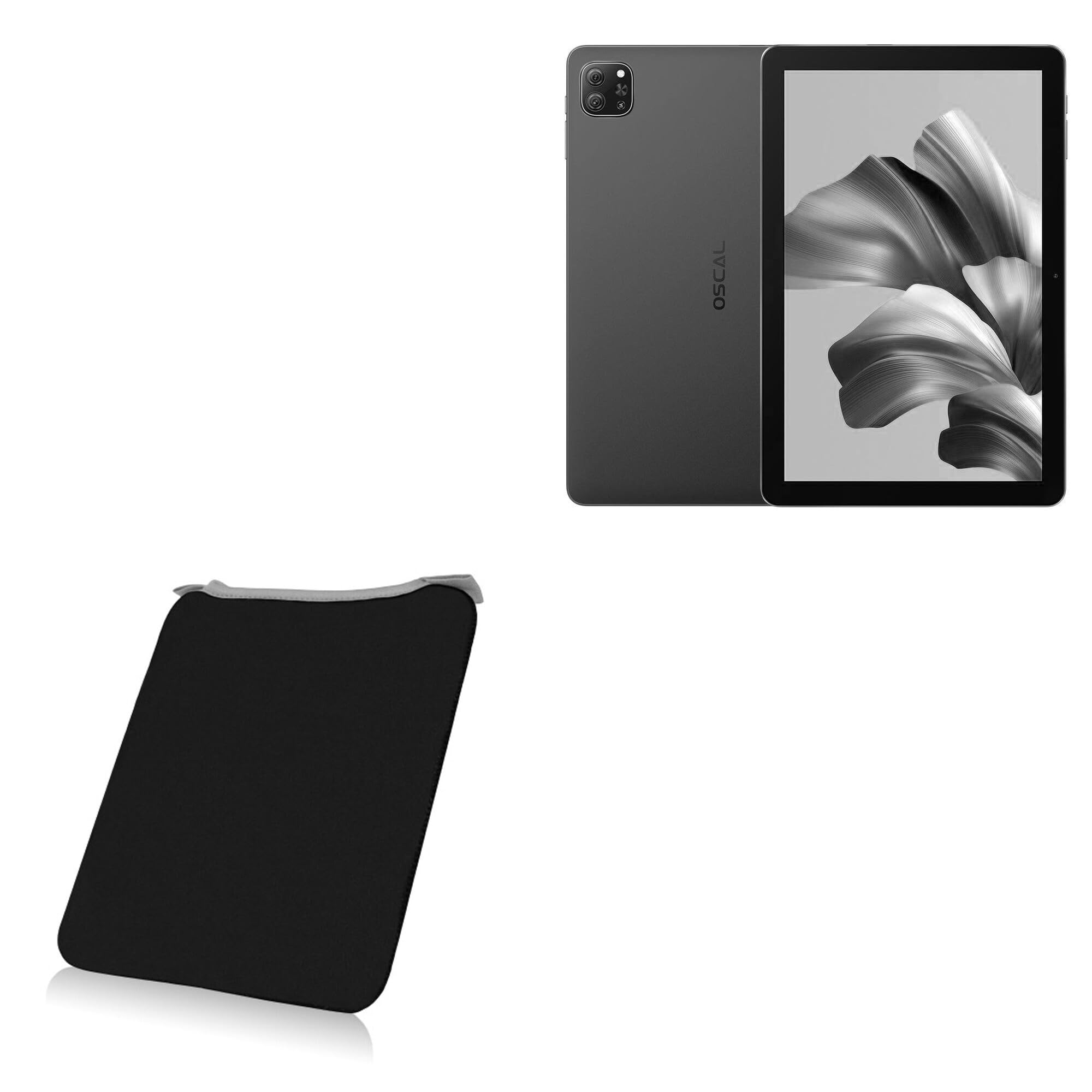 BoxWave Case Compatible with Oscal Pad 60 - SlipSuit, Soft Slim Neoprene Pouch Protective Case Cover - Jet Black