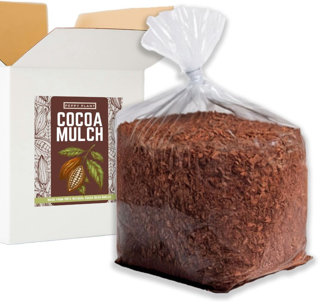 [1 Cubic Ft] Cocoa Mulch for Plants, Garden, Flower Beds, Indoor & Outdoor Plants - Organic Cocoa Bean Shell Mulch | Moisture Retaining, Weed Preventing, Landscaping Mulch