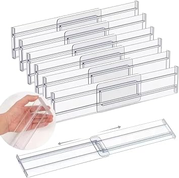 Genel Akrilik Çekmece Bölücü Organizer, Şeffaf, 30-50 cm, 4'lü
