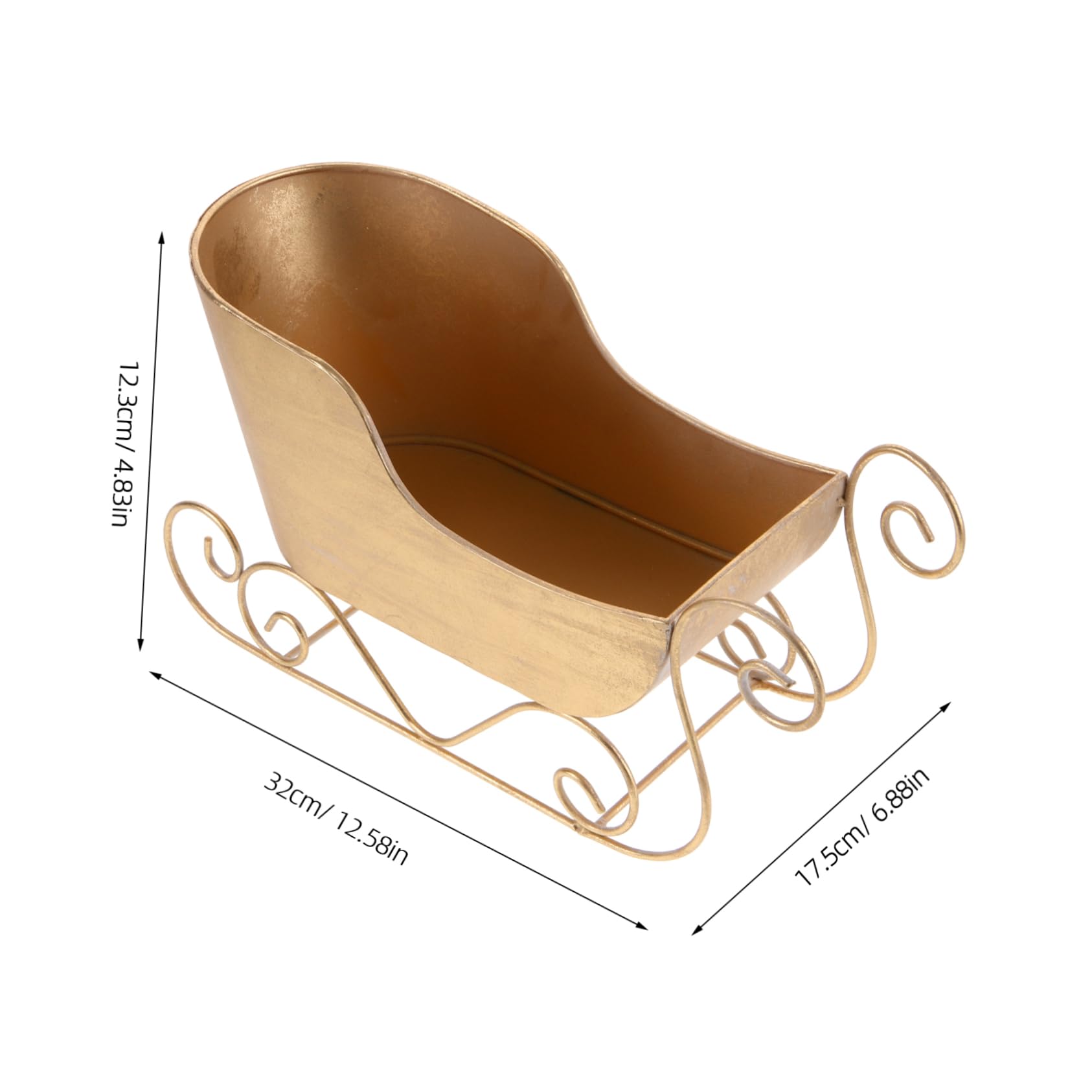 PRETYZOOM Weihnachtlicher Schlittenschmuck aus Eisen in Gold als Klassische Weihnachtsbaum Hängedekoration und Fotorequisite für Weihnachtsfeier und Festliche Partys