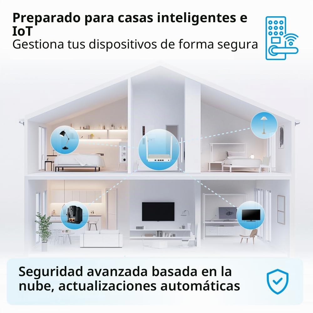 Keenetic Explorer Router/Amplificador Wi-Fi 5 en Malla AC1200 con Smart Switch de 4 Puertos