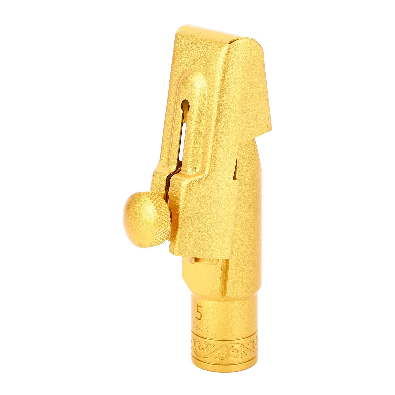 Bocchino per Sax Soprano, Bocchino per Sax Alto Placcato Oro in Materiale Ottone 5 Tono Alto, per Tenore con Cappuccio in Metallo per Studenti Principianti Musicisti Prestazioni Professionali