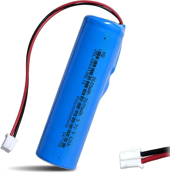 Batería recargable de iones de litio de 3,7 V 2600 mAh con conector XH2.54/2P. Comprueba antes de comprar la polaridad del dispositivo y del conector (1 pieza, 2600 mAh PH2.0) - 1