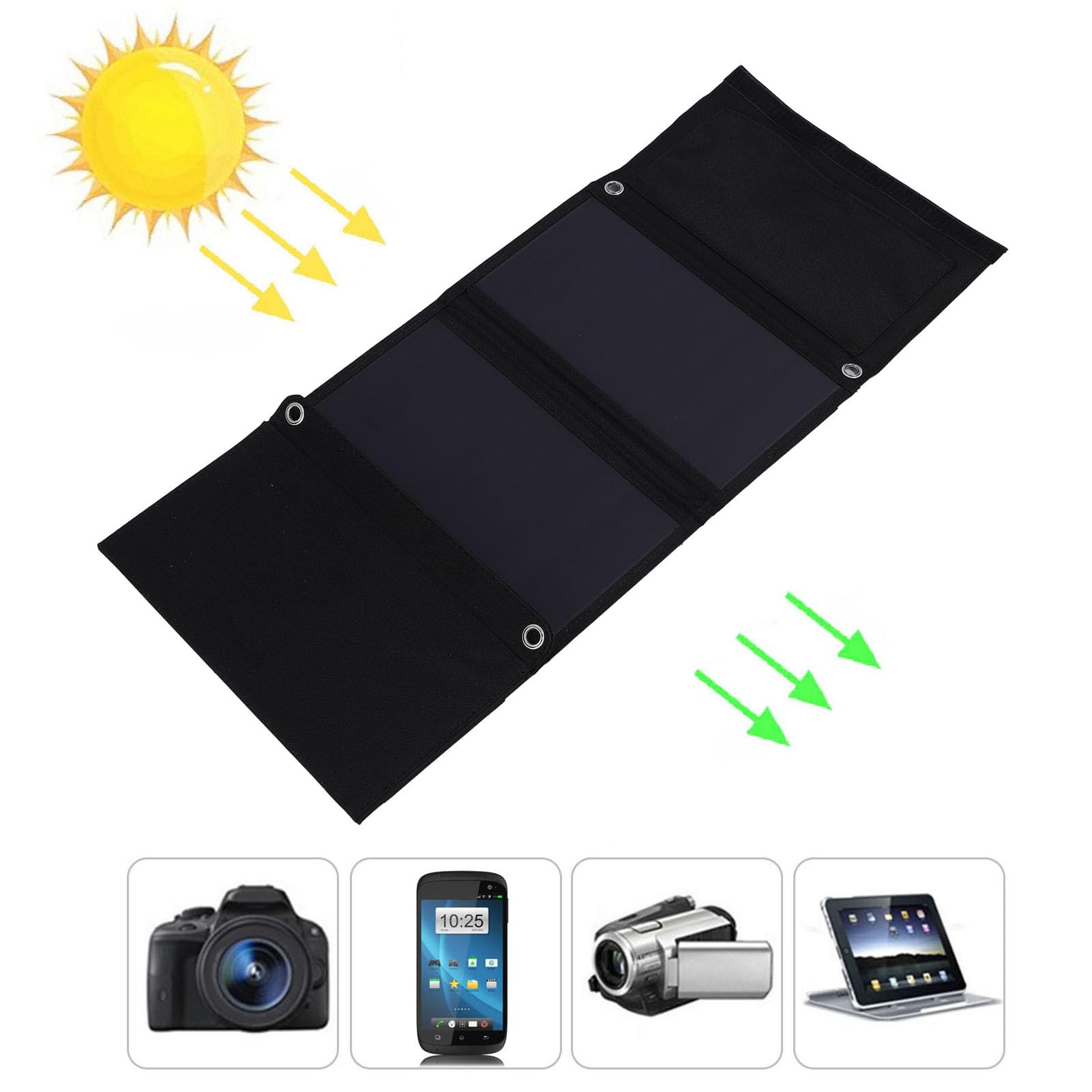 Pannello solare pieghevole, caricatore portatile USB tipo C di ricarica rapida efficiente da 40 W, per campeggio all'aperto