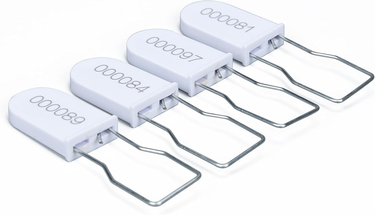 Plastic Padlock Security Seals with Metal Wire Numbered Anti Tamper Tag (500, White)