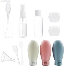 Travel Bottles Set,60ML Travel Squeeze Bottles,Small Mini Plastic Empty Refillable Transparent Bottles, Travel Skincare Container for Lotions and Toiletries with Storage Bag(Multicolor) (White)