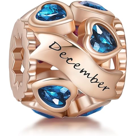 NINGAN Birthstone Charms 925 Sterling Silver Love Heart Openwork Bead for Charm Bracelets and Necklaces with 5A Cubic Zirconia, Birthday Mothers Day Jewelry Gifts Women