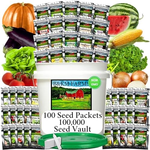 100 Seed Packets, 50 Varieties: Ultimate Seed Vault for Home Food...