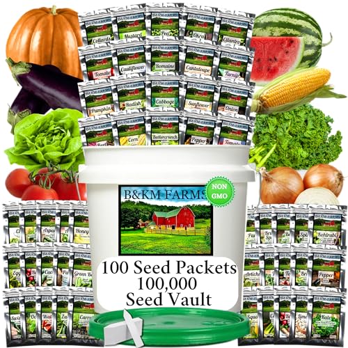 100 Seed Packets, 50 Varieties: Ultimate Seed Vault for Home Food...