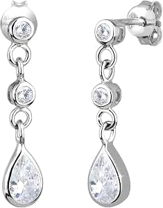 Elli Ohrringe Damen Ohrstecker Kette Trend Geo mit Kristall in 925 Sterling Silber