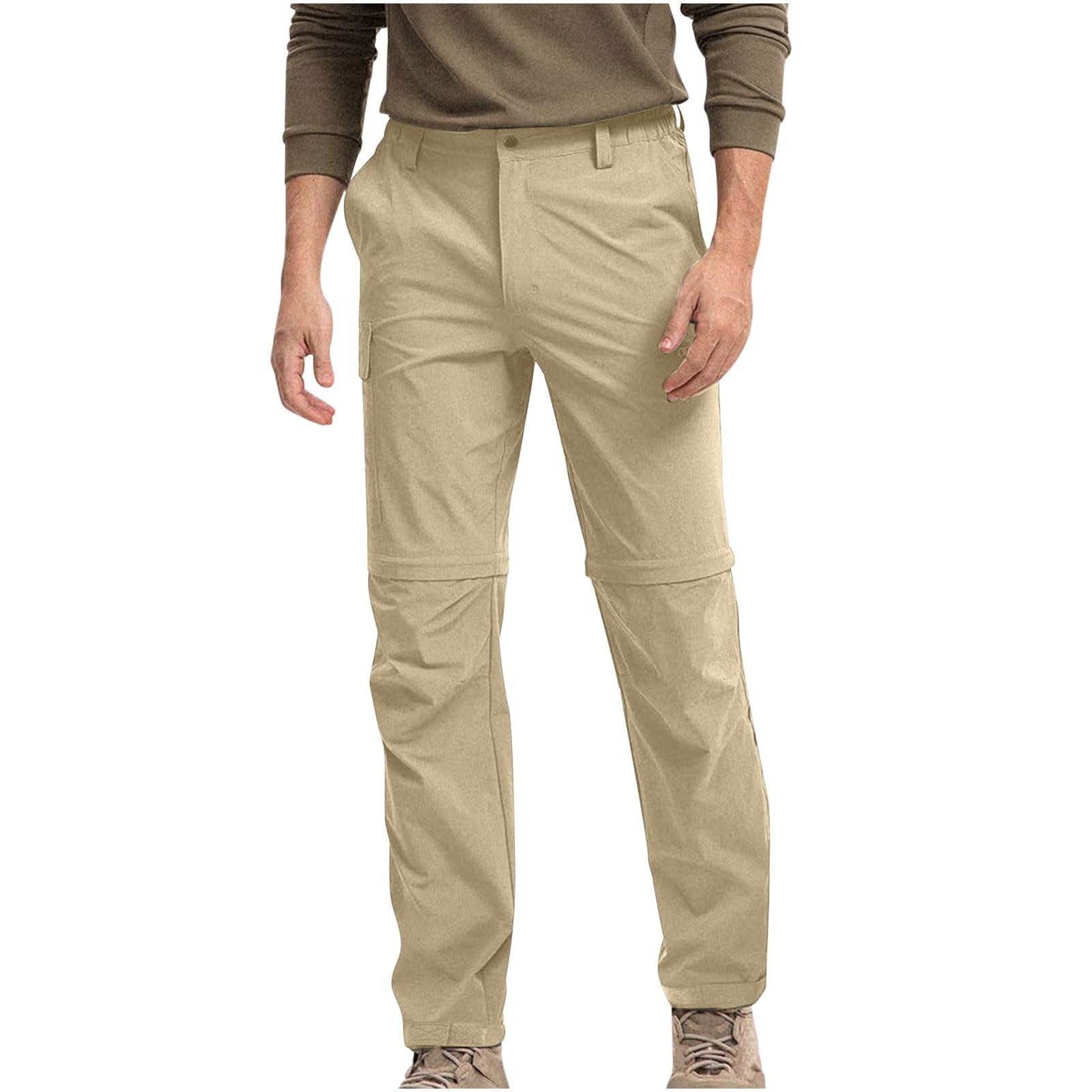 Pantalones de senderismo con cremallera para hombre, convertibles, elásticos, para exteriores, ligeros, para trabajo, viajes, pesca, jardinería, caminar, con múltiples bolsillos, ropa táctica de