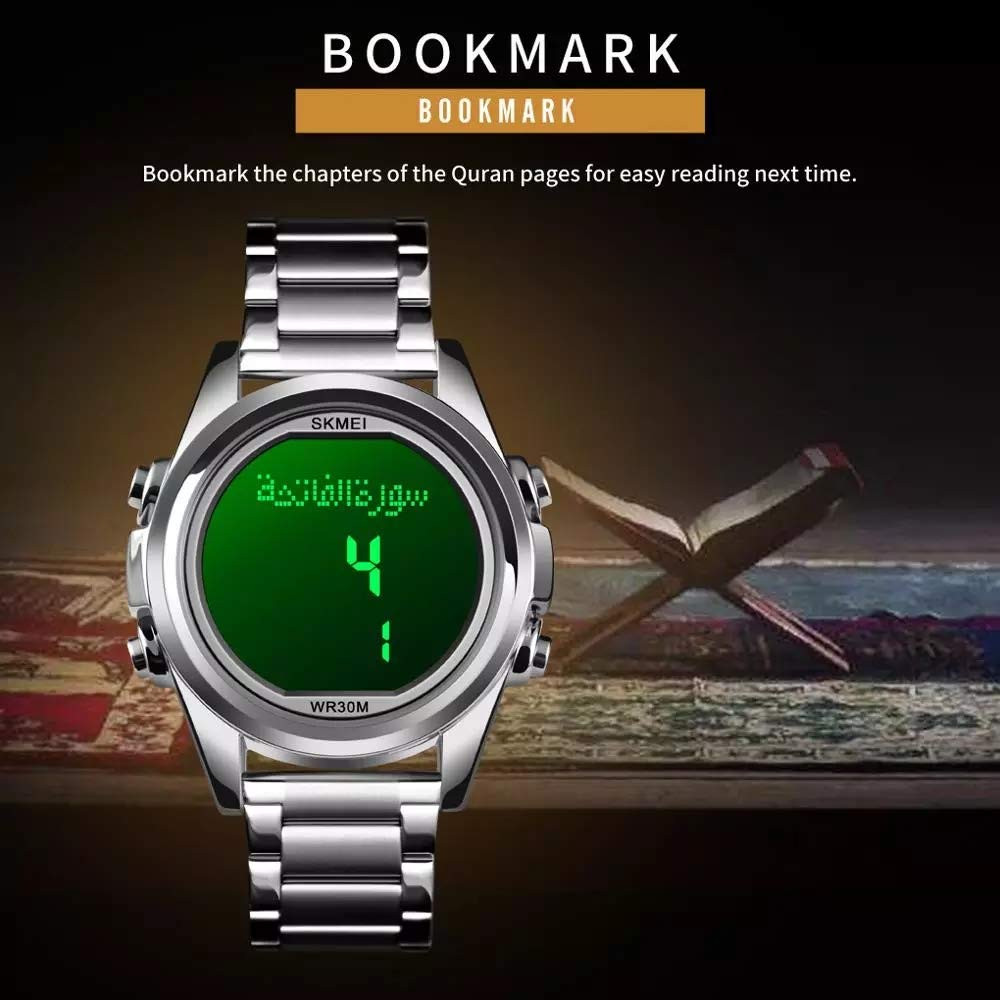 MASTOP Orologio da uomo, alla moda, digitale, sportivo, multifunzione, in acciaio inox, impermeabile, stile militare