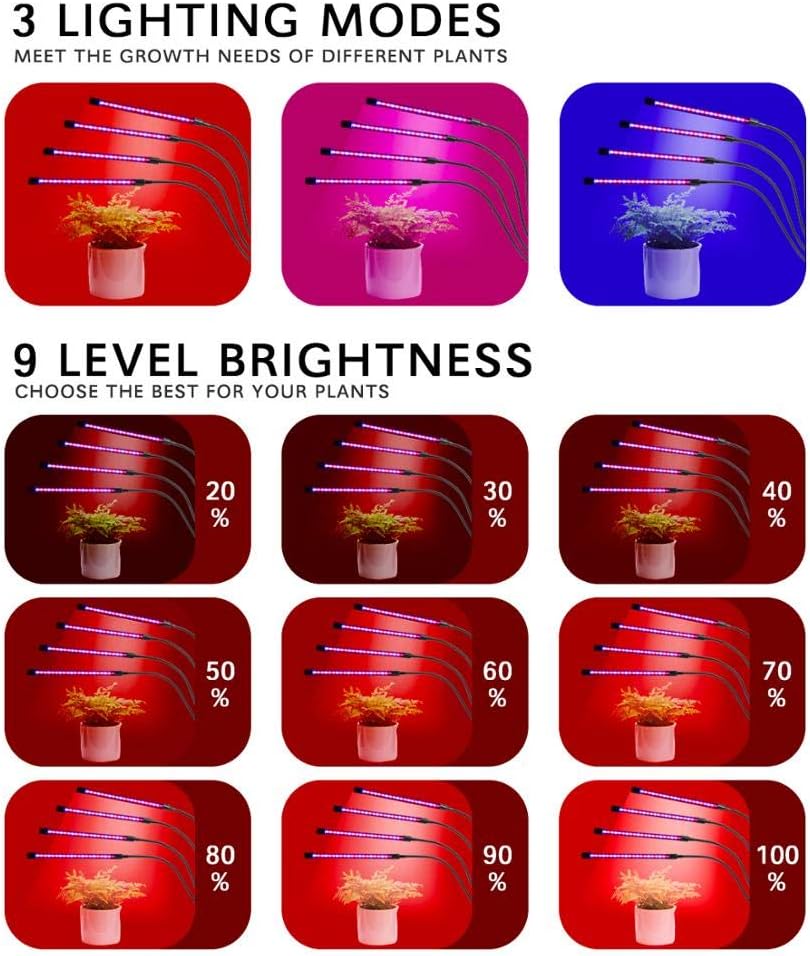 LED Grow Light Full Spectrum Flexible Clip Lamp 5V USB 18W 27W 36W Growing Lamp for Plants Seedling