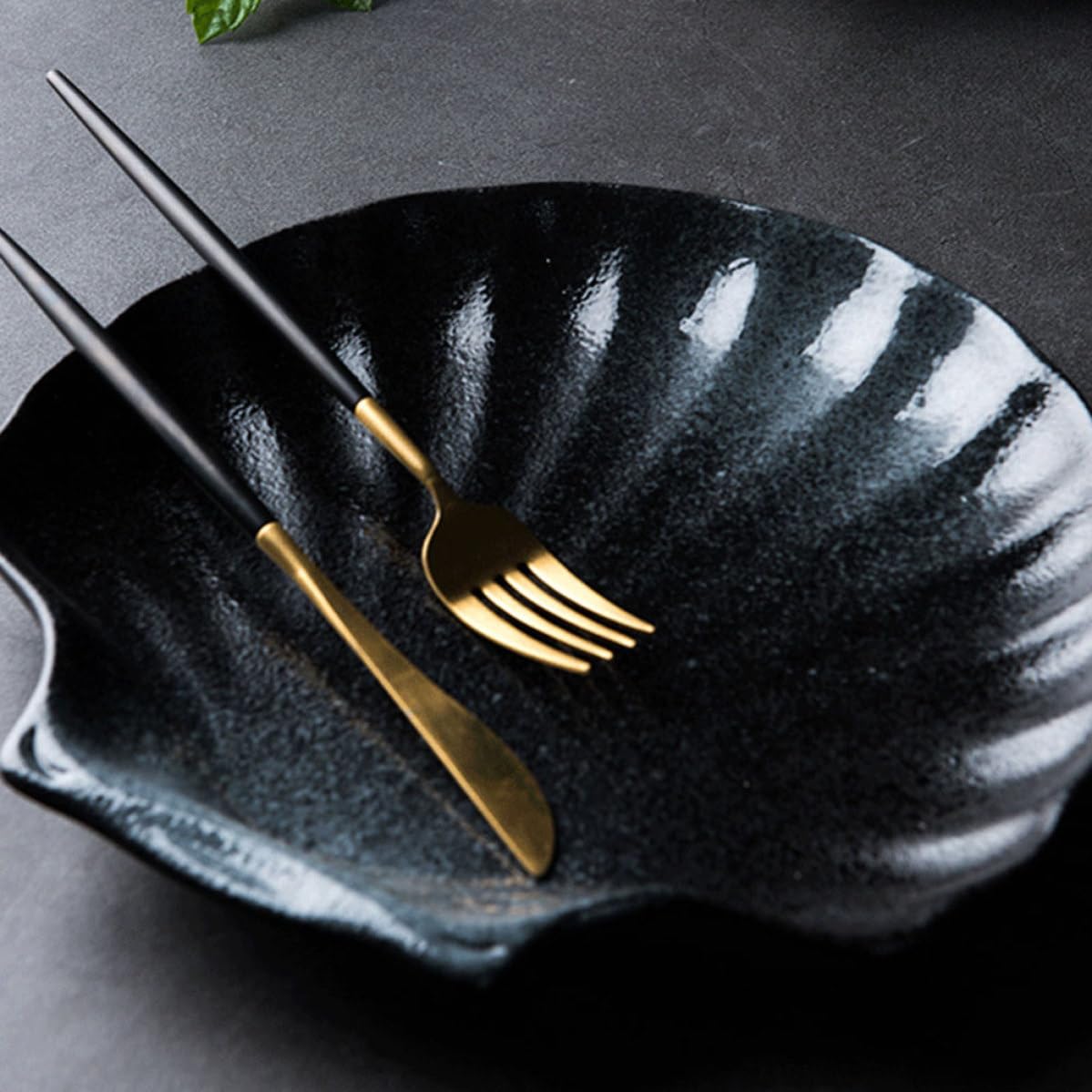 Plato de Cerámica Forma de Concha Hogar, Vajilla Creativa y Bonita, Adecuado para Restaurante y Decoración Moderna