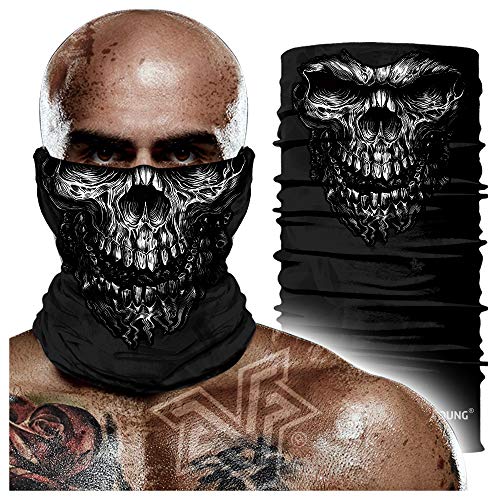 Image of Skull Face Mask Bandanas, Neck Gaiter, Headwear, Magic Scarf, Headband for dust Sun Wind