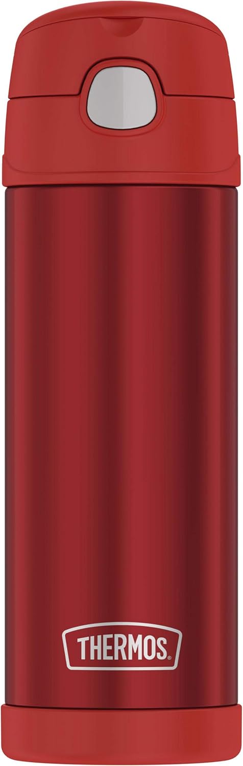 THERMOS FUNTAINER 16 Ounce Stainless Steel Vacuum Insulated Bottle with Wide Spout Lid, Red Violet: Home & Kitchen